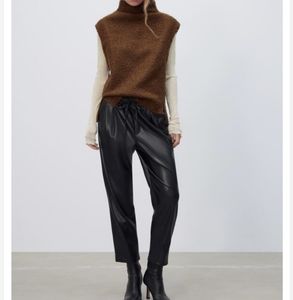 Zara faux leather weekend pants